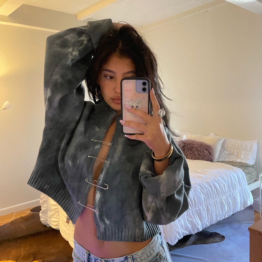 Danielle Guizio Safety Pin Sweater